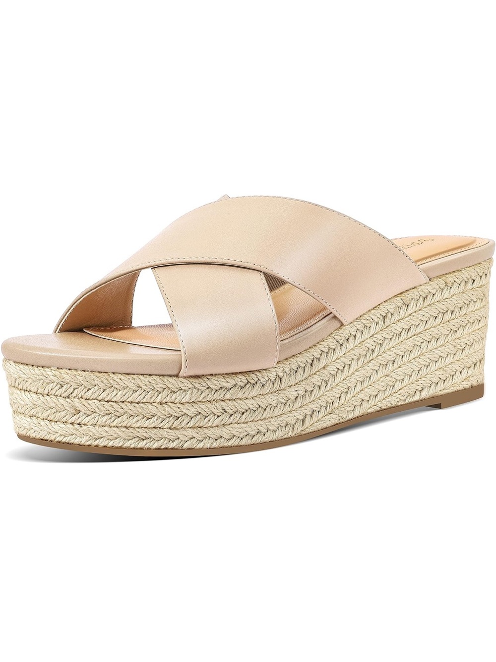 Pizz Annu Women’s Neutral Espadrille Platform Slide Sandals